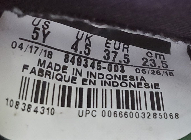 Nike Air Force 1 Metallic Trainers UK4.5/US5Y/EU37.5 849345-003 Cool Grey/Black