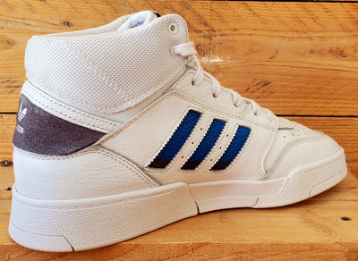 Adidas Drop Step Mid Leather Trainers UK8.5/US9/EU42.5 IF0900 White/Blue