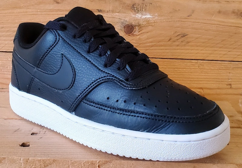 Nike Court Vision Low Leather Trainers UK5/US7.5/EU38.5 CD5434-002 Black/White