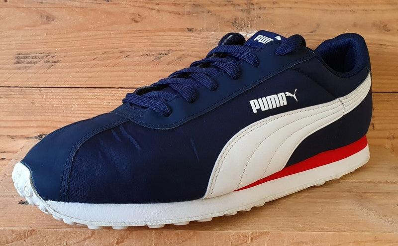 Puma Turin NL Low Nylon/Leather Trainers UK12/US13/EU47 362167 02 Navy/White