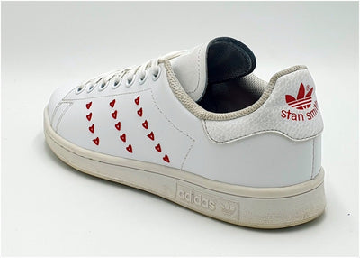Adidas Stan Smith Love Heart Low Leather Trainers EG6495 White/Red UK5/US5.5/E38