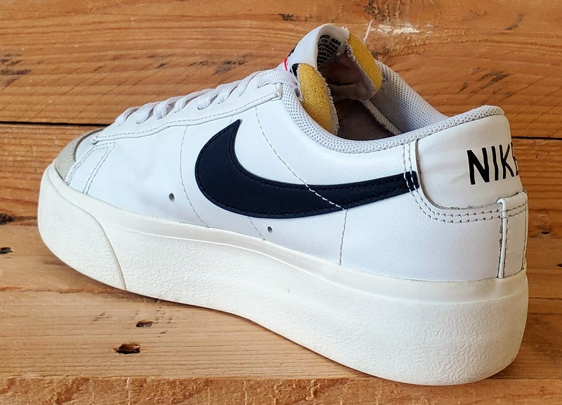 Nike Blazer Platform Low Leather Trainers UK4.5/EU7/EU38 DJ0292-101 White/Black