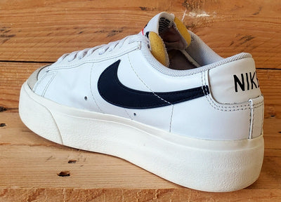 Nike Blazer Platform Low Leather Trainers UK4.5/EU7/EU38 DJ0292-101 White/Black