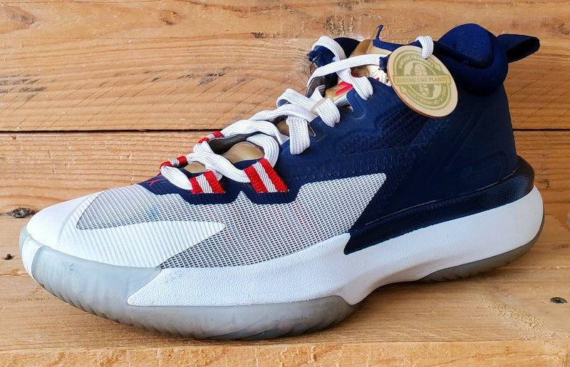 Nike Air Jordan Zion 1 Mid Textile Trainers UK6/US6.5/EU39 DA3131-401 Navy/White