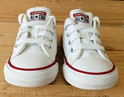 Converse All Star Low Canvas Kids Trainers UK4/US4/EU20 7J256C White/Red