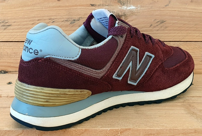 New Balance 574 Low Textile/Suede Trainers UK6.5/US7/EU40 ML574 Burgundy