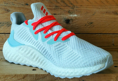 Adidas Alphaboost Low Primeknit Trainers UK8.5/US9/EU42.5 EG1441 White/Solor Red