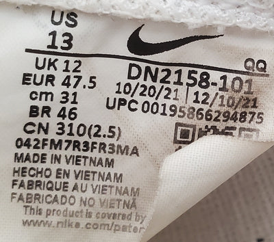 Nike Blazer 77 Jumbo Low Leather Trainers UK12/US13/E47.5 DN2158-101 White/Black