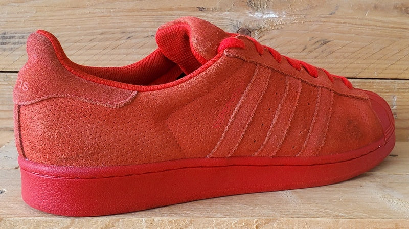 Adidas Superstar Low Suede Trainers UK9/US9.5/EU43 S79475 Triple Red
