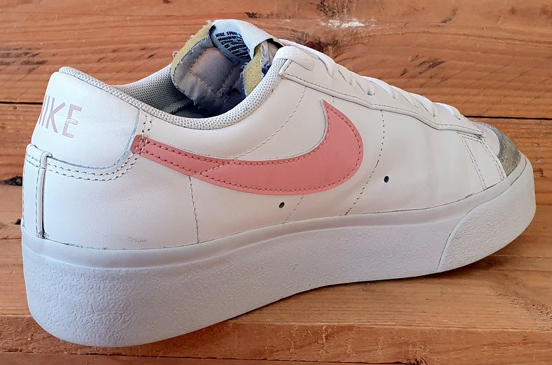 Nike Blazer Platform Low Leather Trainers UK7.5/US10/EU42 DJ0292-103 White Pink