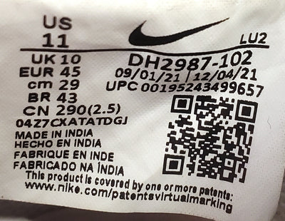 Nike Court Vision Low Leather Trainers UK10/US11/EU45 DH2987-102 Cream/Red