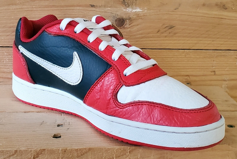 Nike Ebernon Premium Low Leather Trainers UK7/US8/EU41 AQ1774-101 White/Red