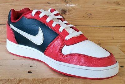 Nike Ebernon Premium Low Leather Trainers UK7/US8/EU41 AQ1774-101 White/Red