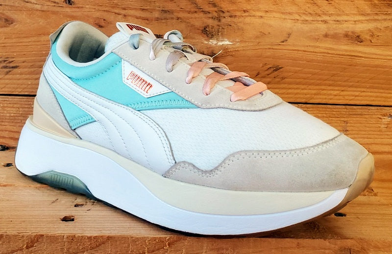 Puma Cruise Rider Textile Trainers UK8/US10.5/EU42 381881-01 White/Eggshell Blue