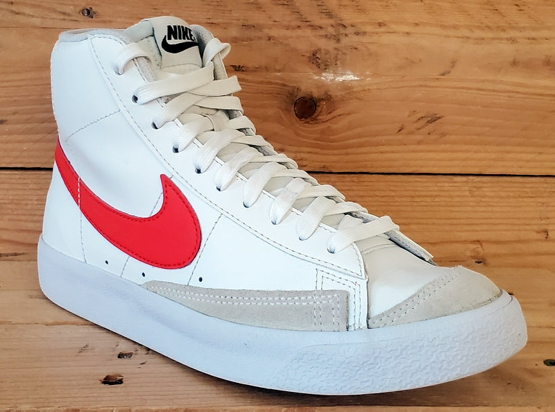 Nike Blazer 77 Mid Leather Trainers UK5/US5.5Y/EU38 DA4086-110 White/Red