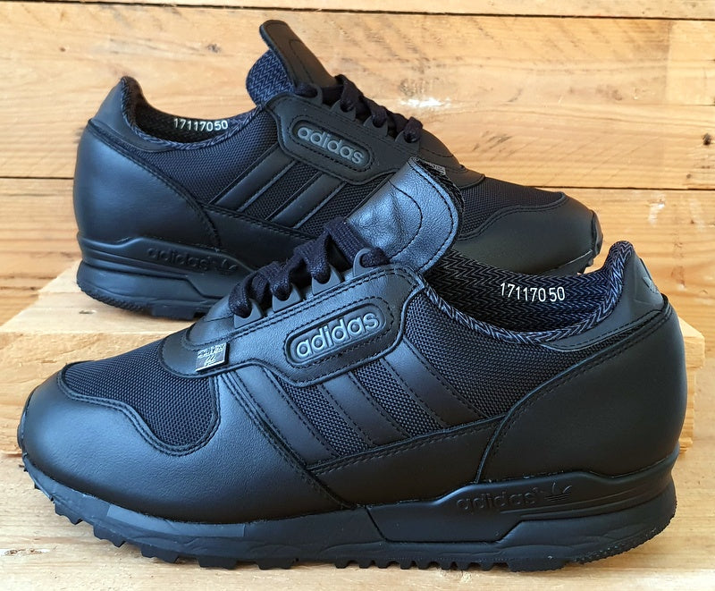 Adidas Hartness SPZL Low Leather Trainers UK9/US9.5/EU43 HP8844 Triple Black