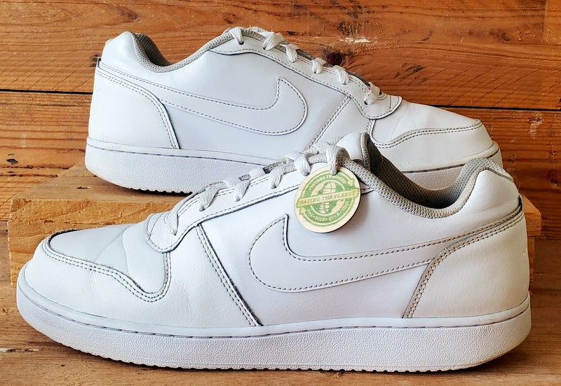 Nike Ebernon Low Leather Trainers UK10/US11/EU45 AQ1775-100 Triple White
