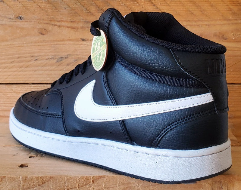 Nike Court Vision Mid Leather Trainers UK8/US9/EU42.5 DN3577-001 Black/White