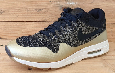 Nike Air Max 1 Ultra Flyknit Low Trainers 881195-001 Black/Gold UK4/US6.5/EU37.5