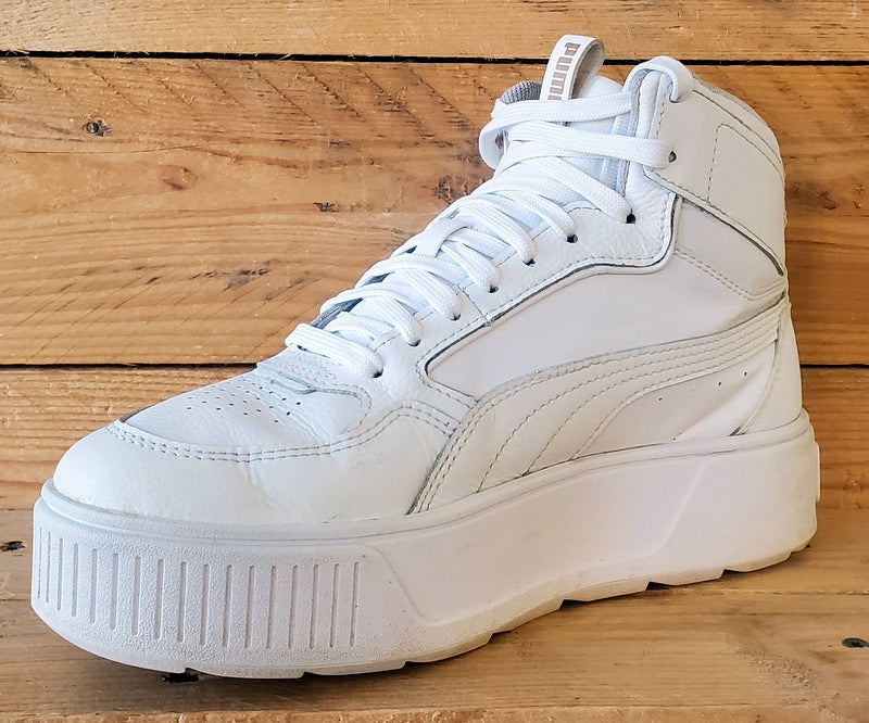 Puma Karmen Rebelle Mid Leather Trainers UK5.5/US8/EU38.5 387213-01 Triple White