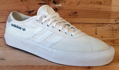 Adidas Originals Delpala Low Canvas Trainers UK9.5/US10/EU44 FV0635 White