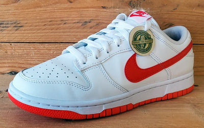 Nike Dunk Retro Low Leather Trainers UK6/US6.5/EU39 DV0831-103 White/Picante Red