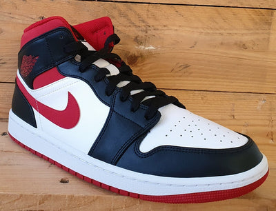 Nike Air Jordan 1 Mid Trainers UK10/US11/EU45 554724-122 Gym Red Black White