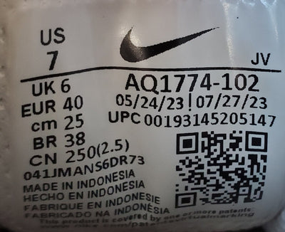 Nike Ebernon Premium Leather Trainers UK6/US7/EU40 AQ1774-102 Black/White