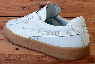 Puma Suede Crepe Leather Low Trainers UK9/US10/EU43 384245-01 White/Gum