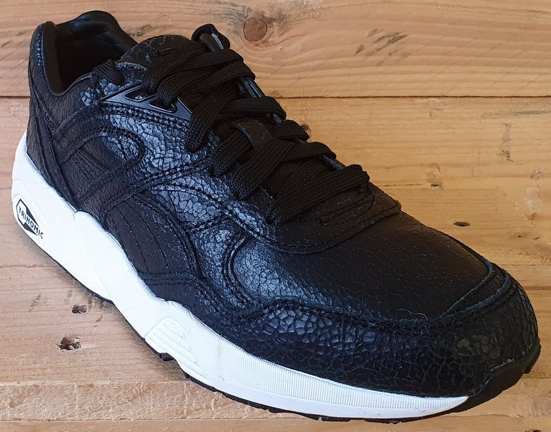 Puma R698 Crackle Low Leather Trainers UK5 US6 EU38 357740 01 Black White