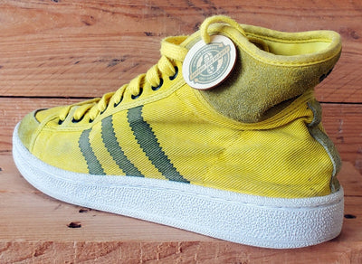 Adidas Nizza Mid Canvas Trainers UK8/US8.5/EU42 G42904 Yellow/White