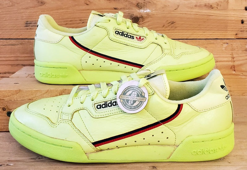 Adidas Continental 80 Leather Trainers UK8/US8.5/EU42 B41675 Semi Frozen Yellow