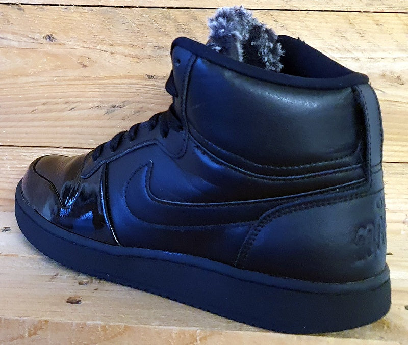 Nike Court Borough Mid Leather Trainers UK6/US8.5/EU40 AQ1769-001 Triple Black