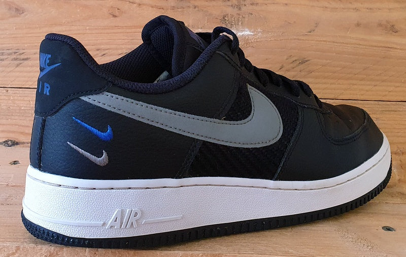 Nike Air Force 1 Leather/Textile Trainers UK7/US8/EU41 FD0666-001 Swoosh Black