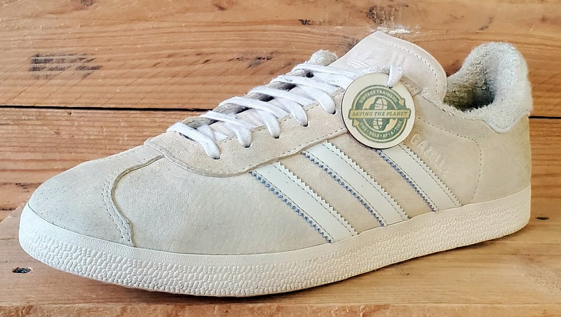 Adidas Gazelle Low Suede Trainers UK8.5/US9/EU42.5 EE5501 Ecru Tint/White