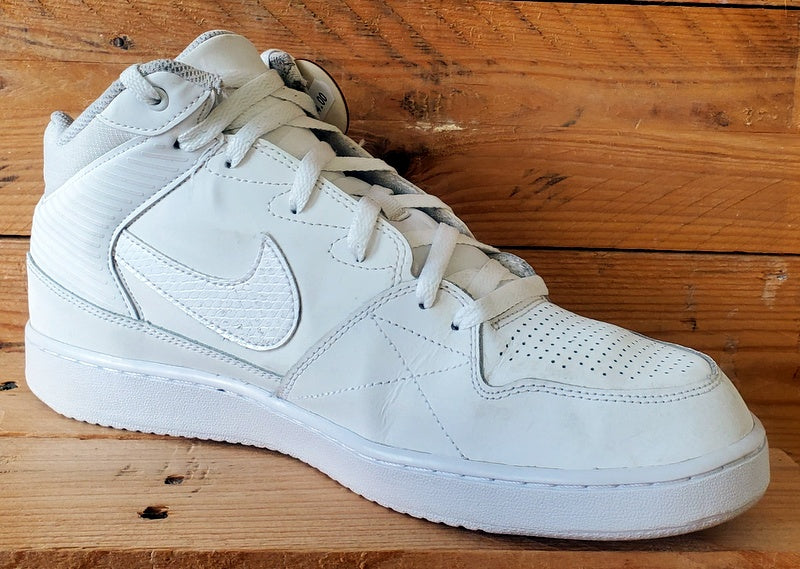 Nike Priority Mid Leather Trainers UK10/US11/EU45 641893-110 Triple White