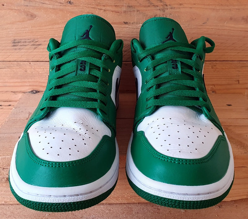 Nike Jordan 1 Low Leather Trainers UK8/US9/EU42.5 553558-301 Pine Green/White