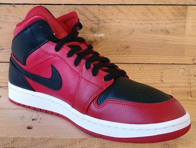 Nike Air Jordan 1 Mid Reverse Bred Trainers UK11/US12/EU46 554724-660 Red/Black