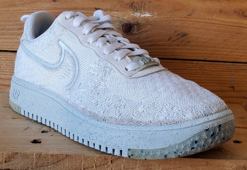 Nike Air Force 1 Crater Flyknit Trainers UK7/US8/EU41 DM0590-100 White/Platinum