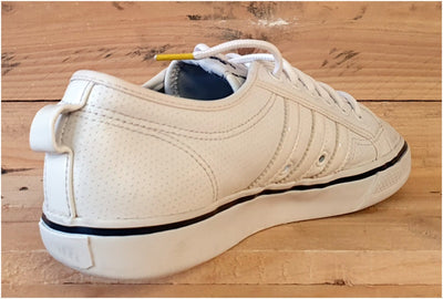 Adidas Original Nizza Low Leather Trainers UK9/US9.5/E43 G42023 Triple White