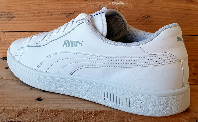 Puma Smash V2 Low Leather Trainers UK9/US10/EU43 365215-07 Triple White