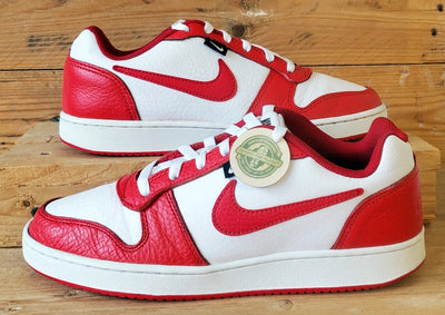 Nike Ebernon Premium Low Leather Trainers UK7/US8/EU41 AQ1774-101 White/Red