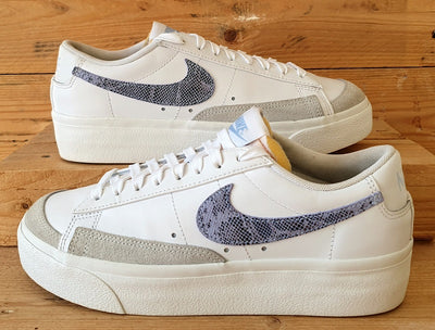 Nike Blazer Low Platform Trainers UK5.5/US8/EU39 DV6978-100 Snakeskin White