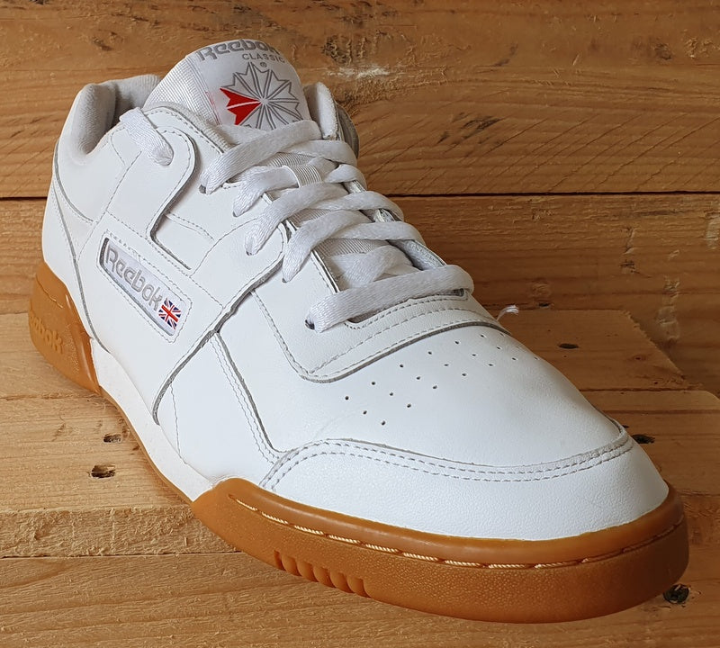 Reebok Workout Plus Low Leather Trainers UK10/US11/EU44.5 CN2126 White/Gum