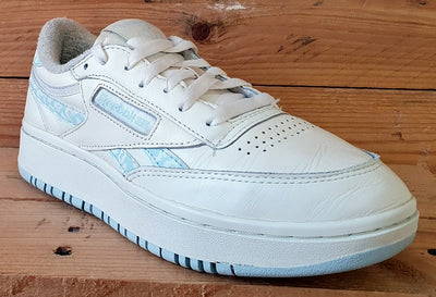 Reebok Club C Double Low Leather Trainers UK4/US6.5/EU37 H03652 Chalk/Blue