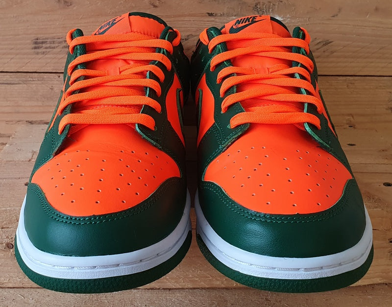 Nike Dunk Low Miami Hurricanes Leather Trainers UK10.5/US11.5/E45.5 Green/Orange