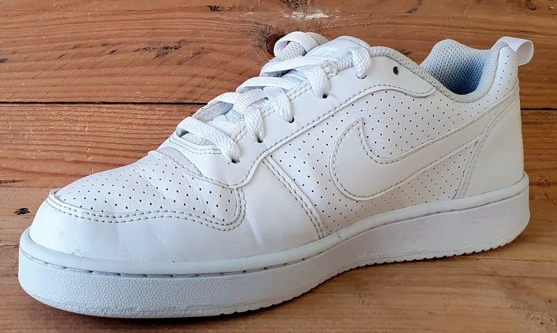 Nike Court Borough Low Leather Trainers UK6/US6.5Y/EU39 AV3171-100 Triple White