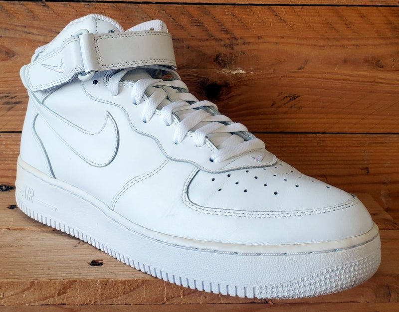 Nike Air Force 1 Mid Leather Trainers UK9.5/US10.5/E44.5 306352-113 Triple White