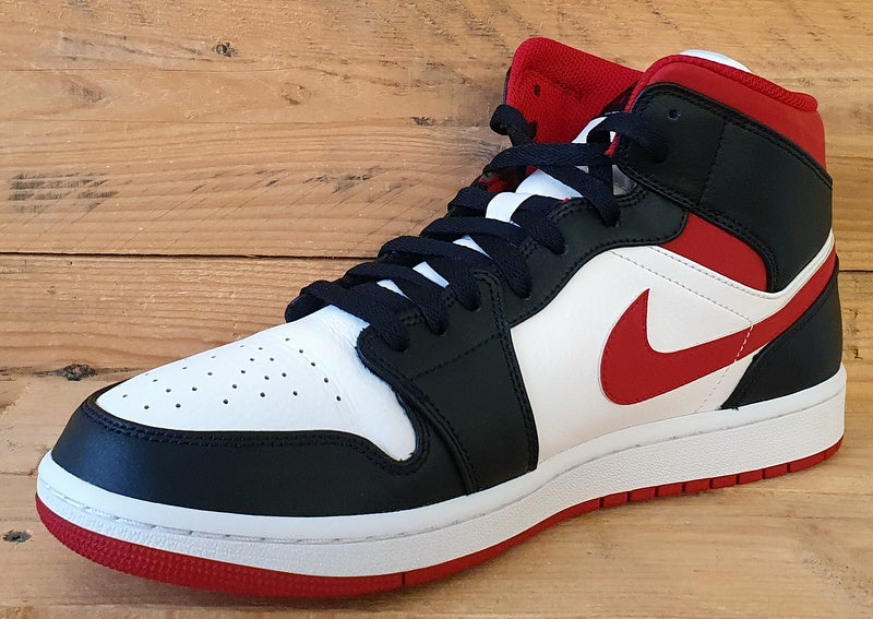 Nike Air Jordan 1 Mid Trainers UK10/US11/EU45 554724-122 Gym Red Black White