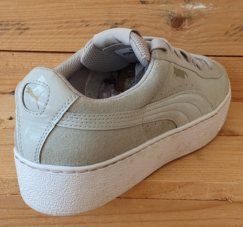 Puma Vikky Platform Low Suede Trainers UK7 US9.5 EU40.5 363287 03 Grey White VintageTrainers